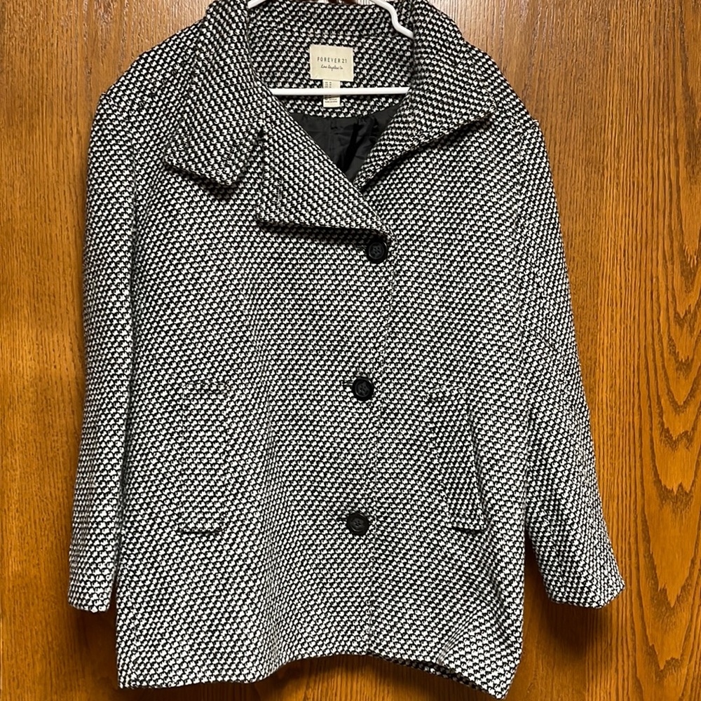 Forever 21 Houndstooth Pea Coat